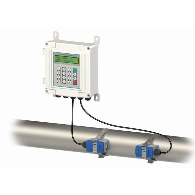 External clamp on ultrasonic flow meter white host