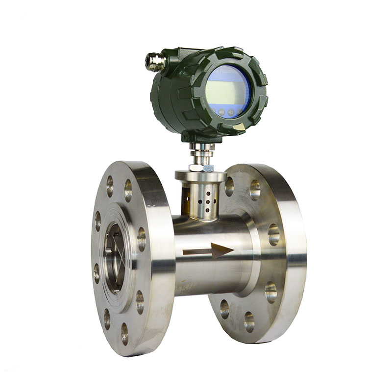 High pressure resistant flange connection liquid turbine flowmeter with heat dissipation