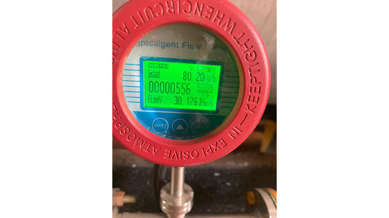 Thermal-mass-flow-meter-measuring-LPG