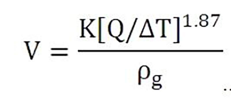 thermal mass flow meter calculation