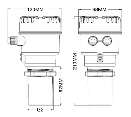 Low-Cost Radar Level Sensor Integral type Dimensions