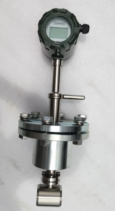 Insertion vortex flowmeter